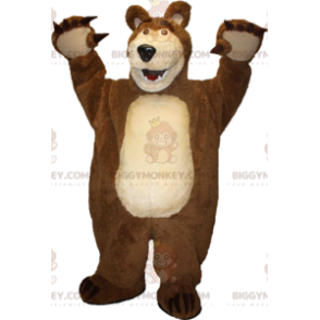 Bruin en bruin reuzenbeer BIGGYMONKEY™ mascottekostuum -