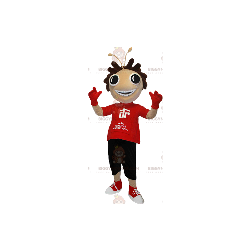 Traje de mascote de personagem BIGGYMONKEY™ com olhos redondos Traje de mascote de personagem BIGGYMONKEY™ com olhos redondos