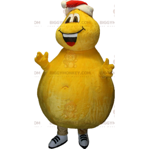 BIGGYMONKEY™ Yellow Giant Round Shaped Snowman Mascot Costume -