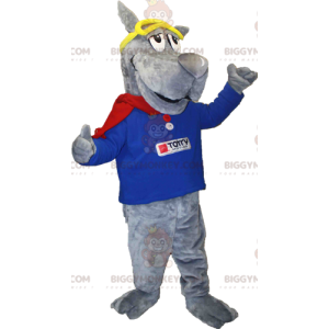 Costume de mascotte BIGGYMONKEY™ de chien gris géant Costume de