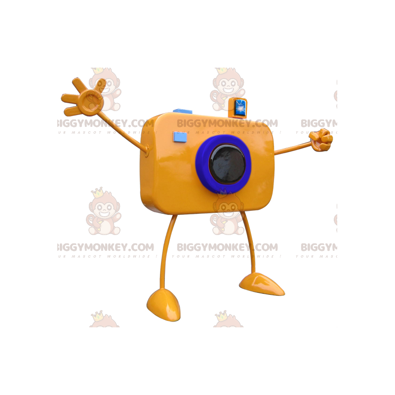 Costume de mascotte BIGGYMONKEY™ d'appareil photo géant orange Costume de mascotte BIGGYMONKEY™ d'appareil photo géant orange