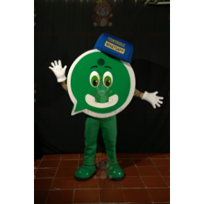 BIGGYMONKEY™ Mascot Costume Green Man With Chat Bubble Shape -