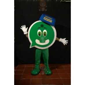 BIGGYMONKEY™ Maskottchenkostüm Grüner Mann mit Sprechblasenform