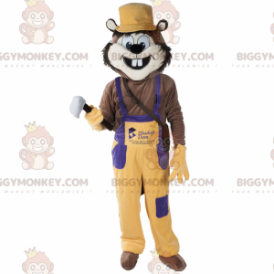 BIGGYMONKEY™ Funny Animal Rodent Mascot Costume With Overalls -
