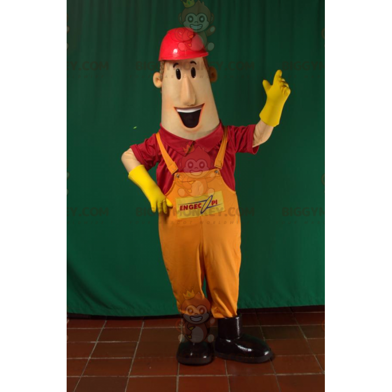 BIGGYMONKEY™ Costume da mascotte da uomo in tuta con elmetto - BIGGYMONKEY™ Costume da mascotte da uomo in tuta con elmetto -