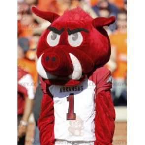 Rood en wit varken BIGGYMONKEY™ mascottekostuum -