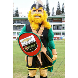 Blonde Viking BIGGYMONKEY™ Mascot Costume with Shield –