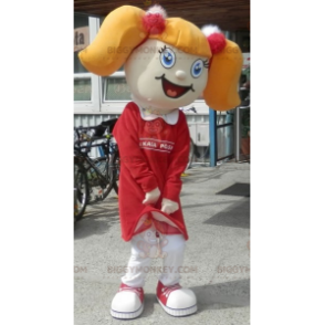 Fantasia de mascote loira BIGGYMONKEY™ com tranças e vestido –