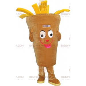 Disfraz de mascota BIGGYMONKEY™ con cono de papas fritas.