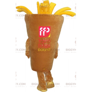 Traje de mascote BIGGYMONKEY™ de cone de batatas fritas. Traje