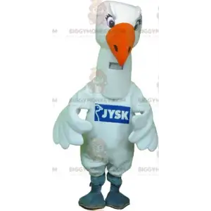 BIGGYMONKEY™ Giant White Bird Joutsenlokki -maskottiasu -