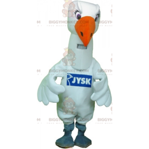BIGGYMONKEY™ Kæmpe hvid fugl Svanemåge maskotkostume -