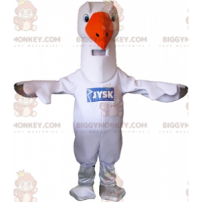 BIGGYMONKEY™ Kæmpe Hvid Gås Svane Måge Maskot Kostume -