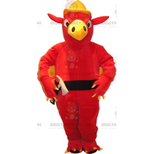 BIGGYMONKEY™ mascot costume of red and yellow gryphon with