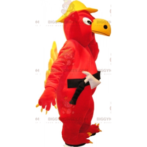 Traje de mascote BIGGYMONKEY™ de grifo vermelho e amarelo com