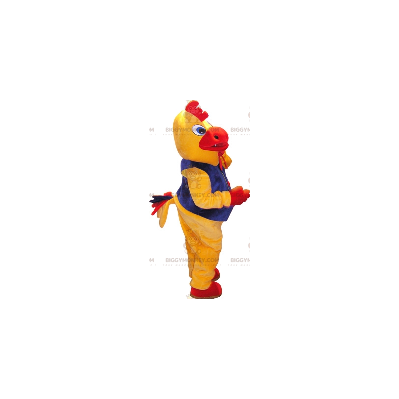 BIGGYMONKEY™ Yellow and Red Rooster Hen Bird Mascot Costume