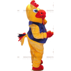 BIGGYMONKEY™ keltainen ja punainen kukko-kanan lintujen maskottiasu puvun kanssa - Lintu maskotti - BiggyMonkey.com