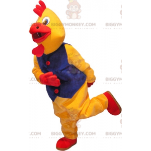 BIGGYMONKEY™ Yellow and Red Rooster Hen Bird Mascot Costume