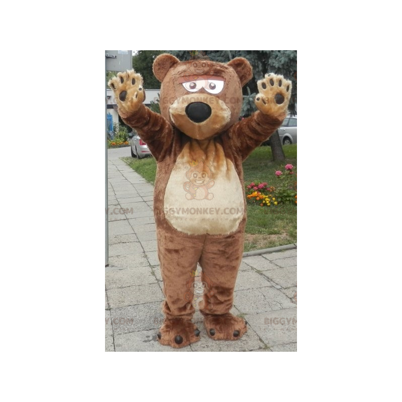 Zacht en schattig BIGGYMONKEY™-mascottekostuum met gigantische Zacht en schattig BIGGYMONKEY™-mascottekostuum met gigantische