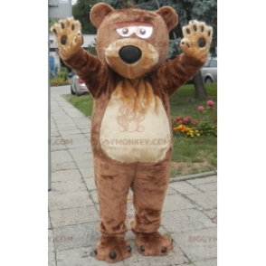 Měkký a roztomilý kostým maskota obřího hnědého medvěda BIGGYMONKEY™. Kostým Teddy Bear BIGGYMONKEY™ maskota - BiggyMonkey.com