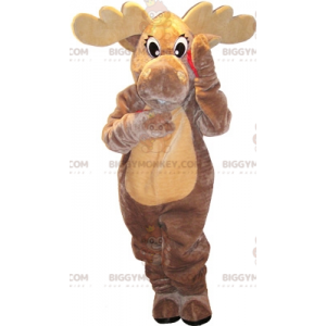Kostým BIGGYMONKEY™ Grey and Tan Caribou Moose Deer Maskot.