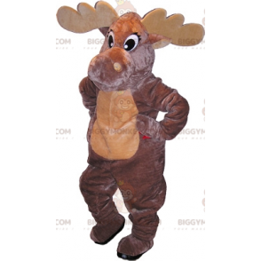 BIGGYMONKEY™ Gray and Tan Caribou Moose Deer Mascot Costume. giant reindeer - Deer and doe mascots - BiggyMonkey.com