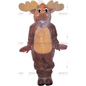 Traje de mascote BIGGYMONKEY™ Cinza e Tan Caribou Moose Deer. rena gigante - Mascotes de cervos e corças - BiggyMonkey.com