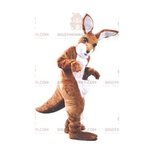 Brun og hvid kænguru BIGGYMONKEY™ maskotkostume