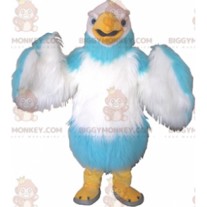 BIGGYMONKEY™ harig wit en blauw gier mascottekostuum. Eagle