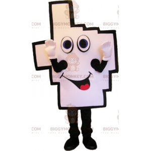 White and Black Supporter Hand BIGGYMONKEY™ Mascot Costume -