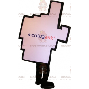 White and Black Supporter Hand BIGGYMONKEY™ Mascot Costume –