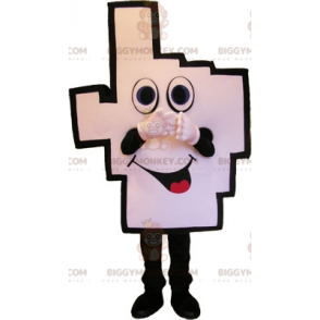 White and Black Supporter Hand BIGGYMONKEY™ Mascot Costume –