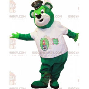 Στολή μασκότ Green Bear BIGGYMONKEY™ με αστυνομικό καπέλο - Μασκότ αρκούδας - BIGGYMONKEY_06825 - BiggyMonkey.com