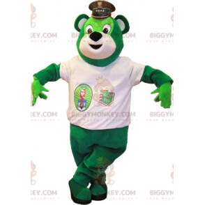 Στολή μασκότ Green Bear BIGGYMONKEY™ με αστυνομικό καπέλο - Μασκότ αρκούδας - BIGGYMONKEY_06825 - BiggyMonkey.com