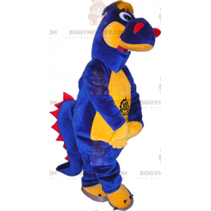 Disfraz de mascota dinosaurio tricolor BIGGYMONKEY™. Disfraz de