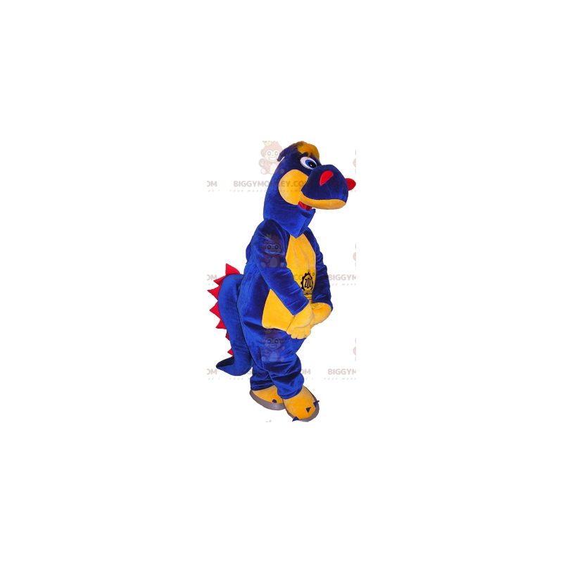 Disfraz de mascota dinosaurio tricolor BIGGYMONKEY™. Disfraz de