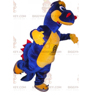 Traje de mascote de dinossauro tricolor BIGGYMONKEY™. Traje de