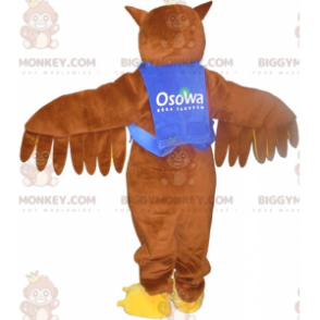 Costume de mascotte BIGGYMONKEY™ de hibou de chouette marron avec des lunettes - Mascotte d'oiseaux - BiggyMonkey.com