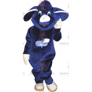 Blød og sød blå og hvid elefant BIGGYMONKEY™ maskotkostume -