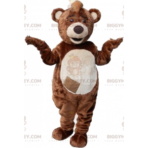 Ruskeavalkoinen Teddy BIGGYMONKEY™ maskottiasu harjalla -
