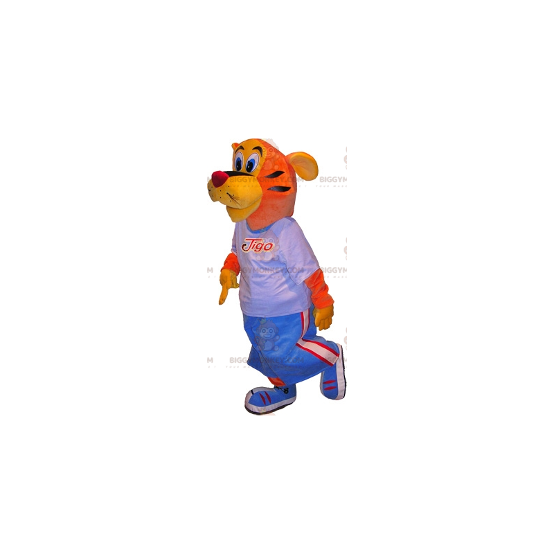 Disfraz de mascota de tigre de baloncesto BIGGYMONKEY™. Disfraz Disfraz de mascota de tigre de baloncesto BIGGYMONKEY™. Disfraz