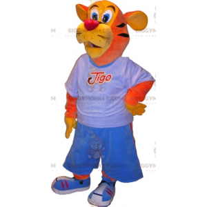BIGGYMONKEY™ basketballtigermaskotkostyme. Sports Tiger BIGGYMONKEY™ maskotkostyme - Tiger maskoter - BiggyMonkey.com