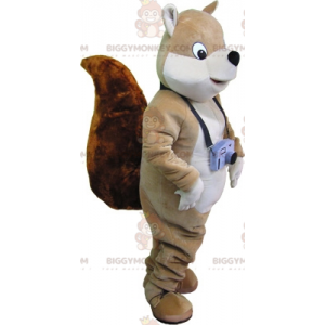 Very realistic beige and white squirrel BIGGYMONKEY™ mascot
