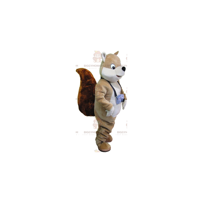 Mycket realistisk beige och vit ekorr BIGGYMONKEY™ maskotdräkt Mycket realistisk beige och vit ekorr BIGGYMONKEY™ maskotdräkt