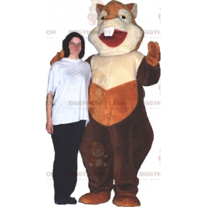 Kostým hnědý hlodavec, veverka, křeček, BIGGYMONKEY™, maskot –
