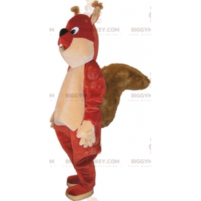 Traje de mascote de esquilo marrom e bege muito fofo