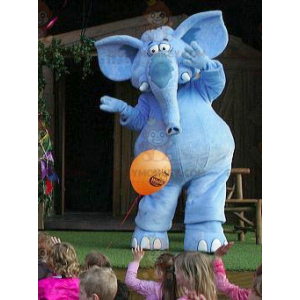 Giant Blue Elephant BIGGYMONKEY™ Mascot Costume -