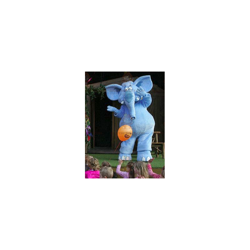 Costume da mascotte Giant Blue Elephant BIGGYMONKEY™ - Costume da mascotte Giant Blue Elephant BIGGYMONKEY™ -