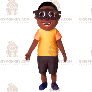 BIGGYMONKEY™ maskotkostume til ung afrikansk dreng med store