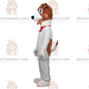 Kostým maskota velkého bílého a hnědého psa BIGGYMONKEY™.